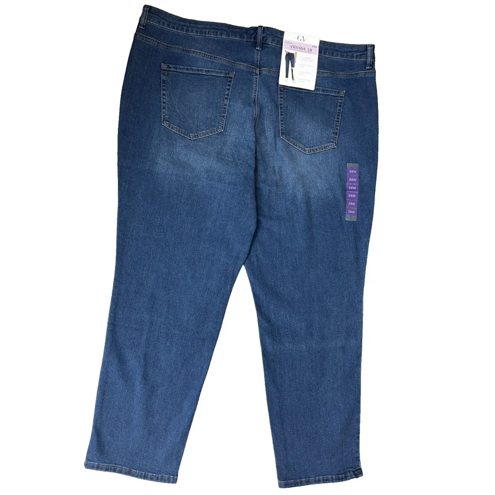 Gloria Vanderbilt Amanda 2.0 Slim Leg Jeans Women's 24W Dark Wash NWT Plus - Picture 2 of 9